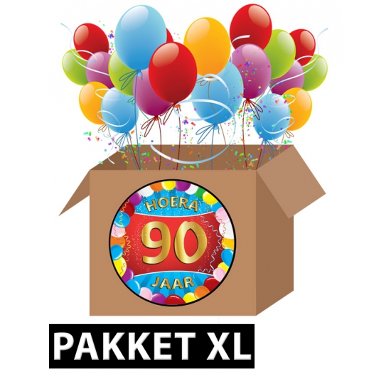 Ongekend 90 jaar party artikelen pakket XL - Partyshopper Leeftijd WU-44