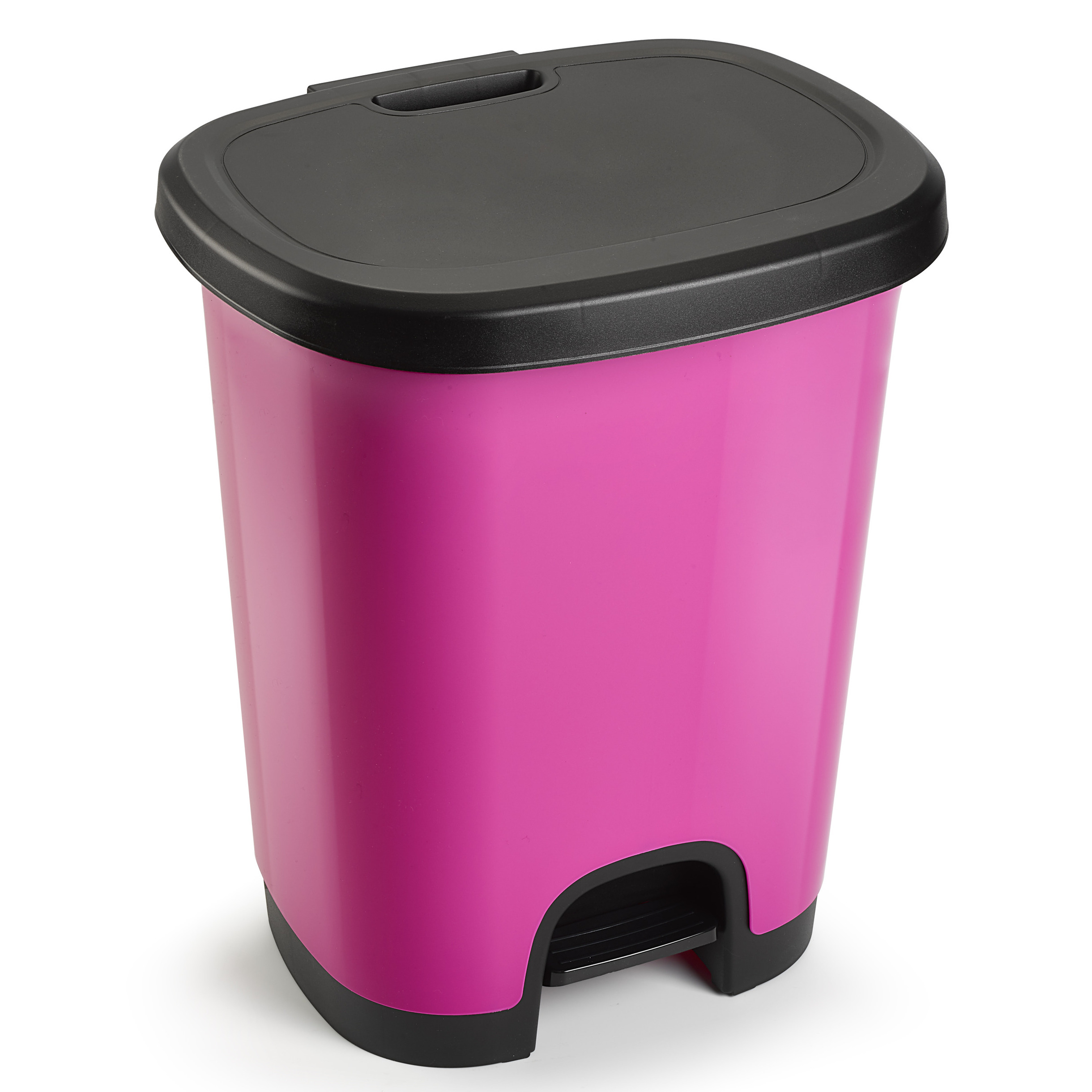Afvalemmer-vuilnisemmer-pedaalemmer 18 liter in het roze-zwart met deksel en pedaal