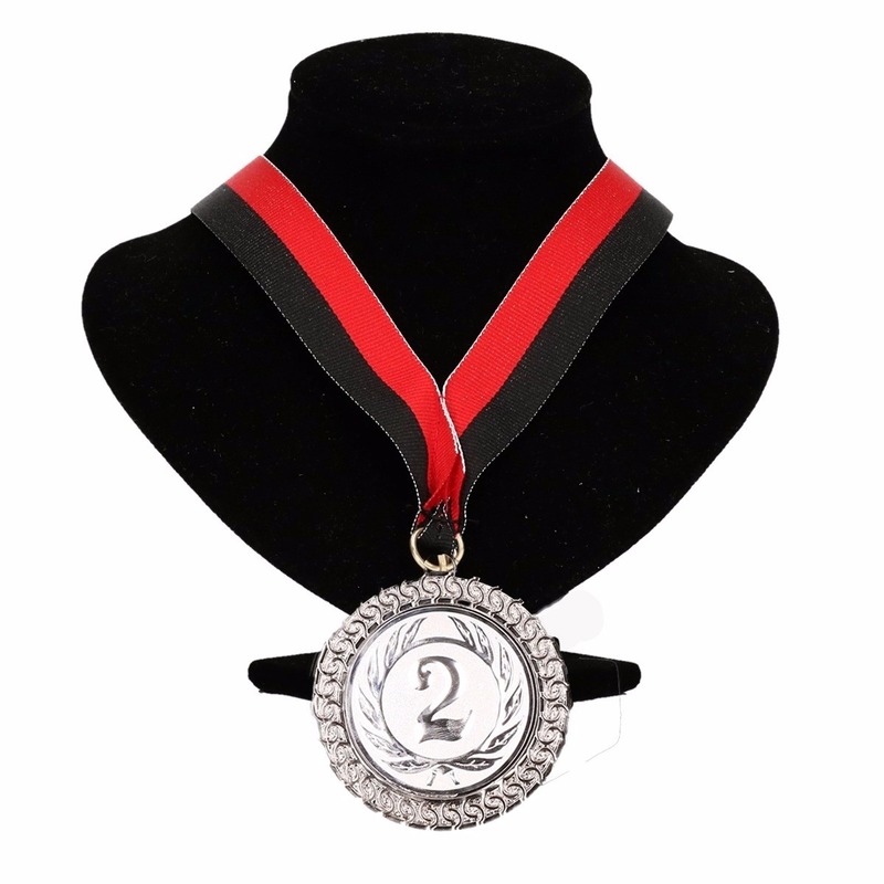 Ajax kleuren medaille nr. 2 halslint rood en zwart