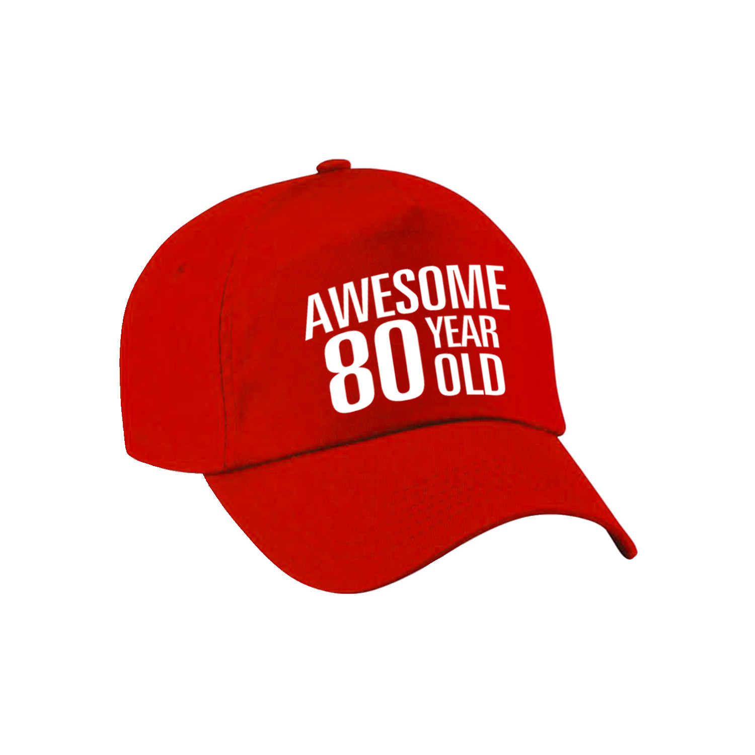 Awesome 80 year old verjaardag pet-cap rood voor dames en heren