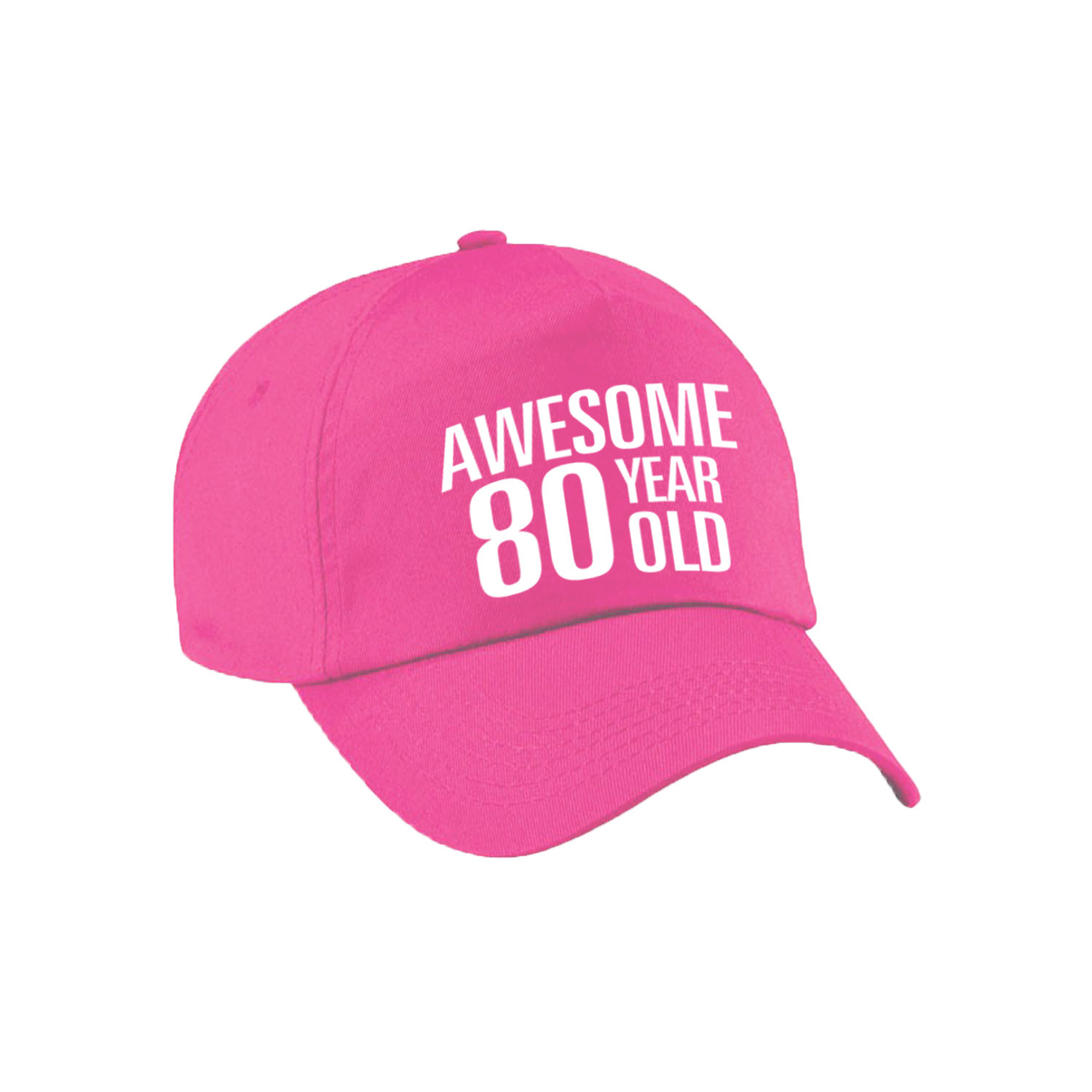 Awesome 80 year old verjaardag pet-cap roze voor dames en heren