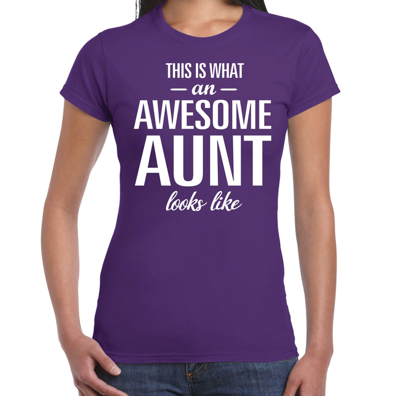Awesome aunt-tante cadeau t-shirt paars dames