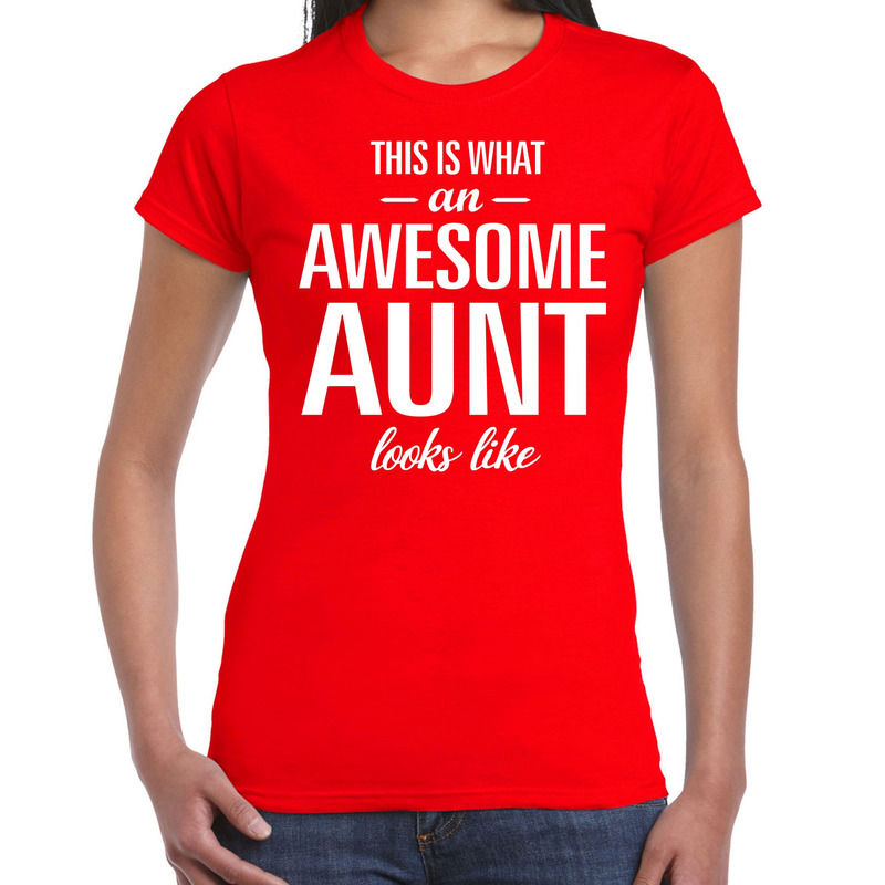 Awesome aunt-tante cadeau t-shirt rood dames
