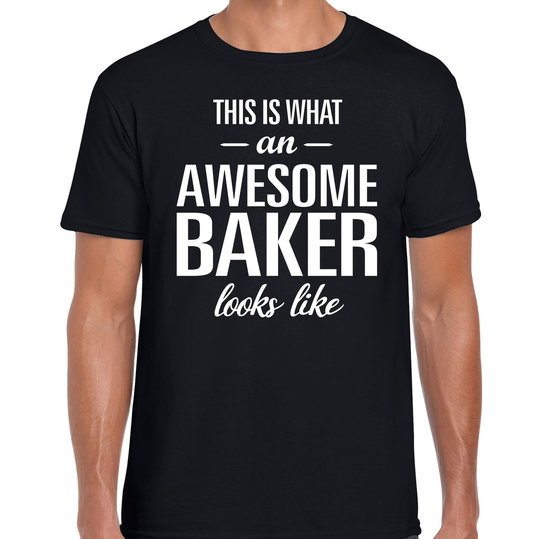 Awesome baker-geweldige bakker cadeau t-shirt zwart voor heren
