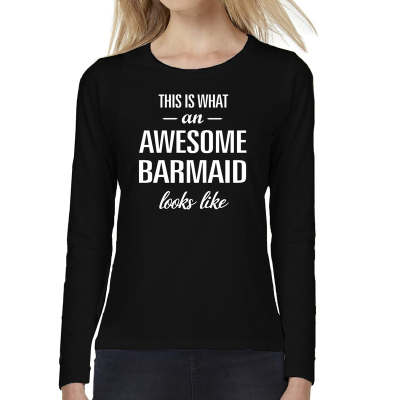 Awesome barmaid-barvrouw cadeau t-shirt long sleeves dames