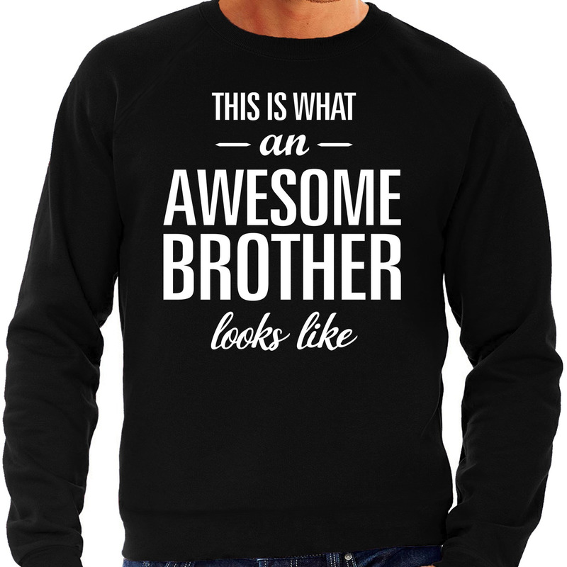 Awesome brother-broer cadeau sweater zwart heren