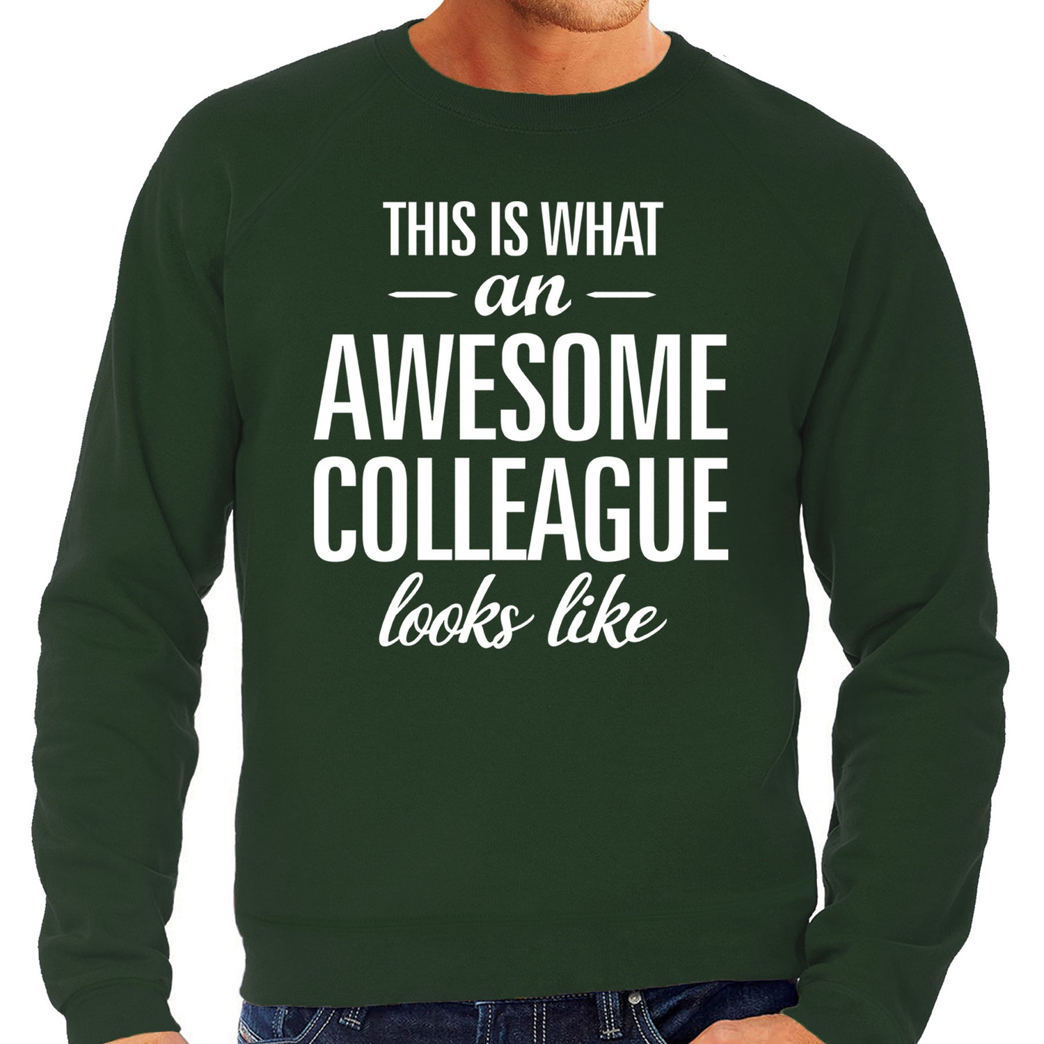 Awesome colleague-collega cadeau sweater groen heren