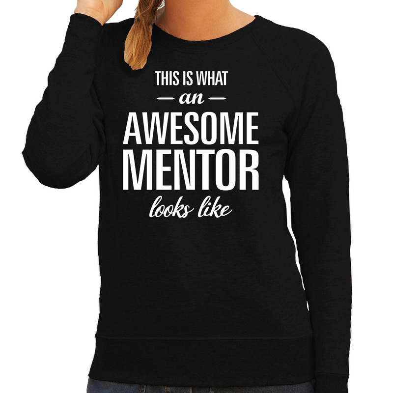 Awesome mentor-lerares cadeau sweater-trui zwart dames