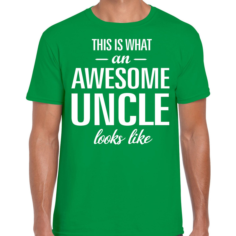 Awesome Uncle-oom cadeau t-shirt groen heren