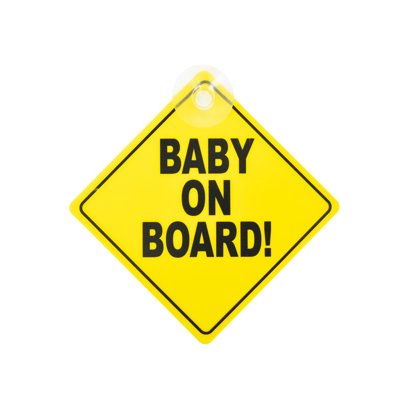Baby on board veiligheidsbord met zuignap 12 cm
