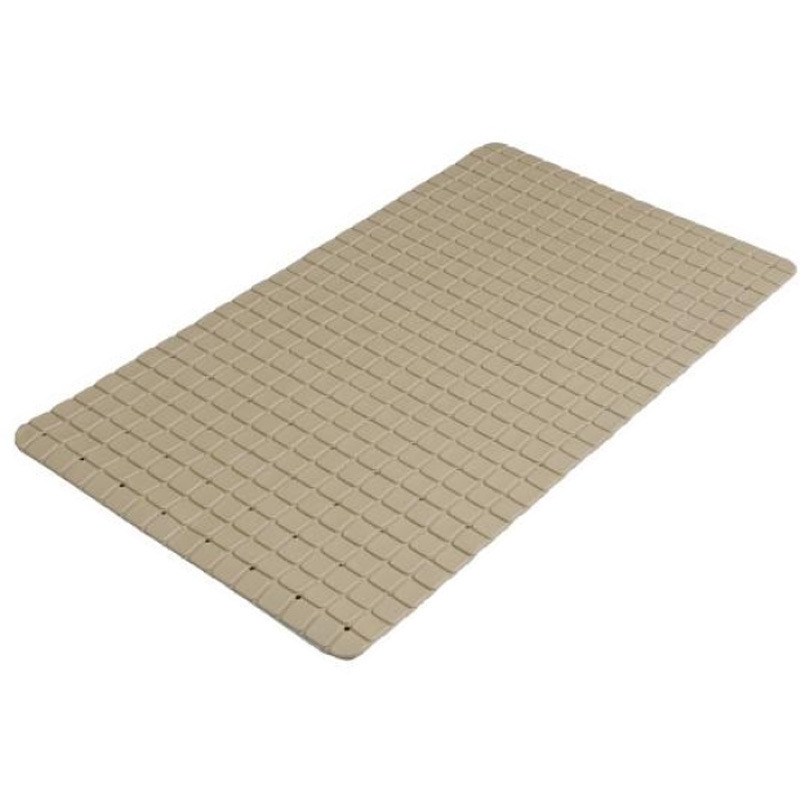 Badkamer-douche anti slip mat rubber voor op de vloer beige 39 x 69 cm