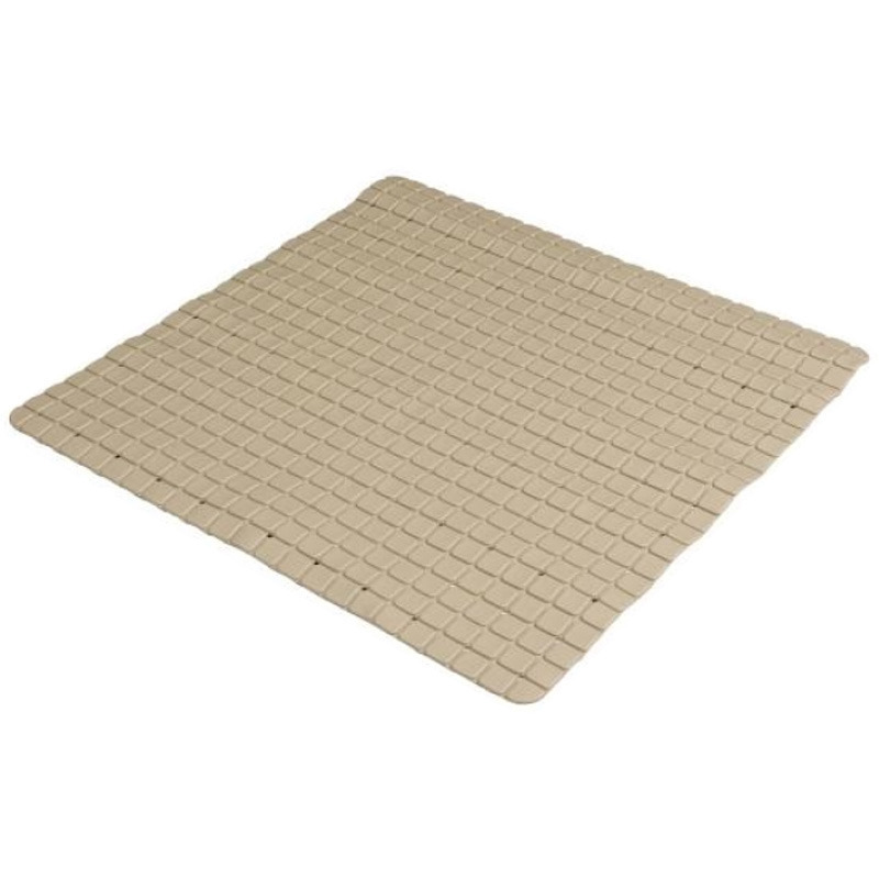 Badkamer-douche anti slip mat rubber voor op de vloer beige 55 x 55 cm