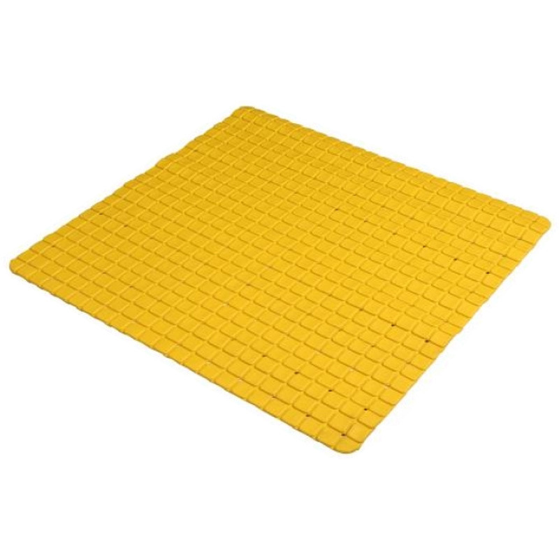Badkamer-douche anti slip mat rubber voor op de vloer okergeel 55 x 55 cm