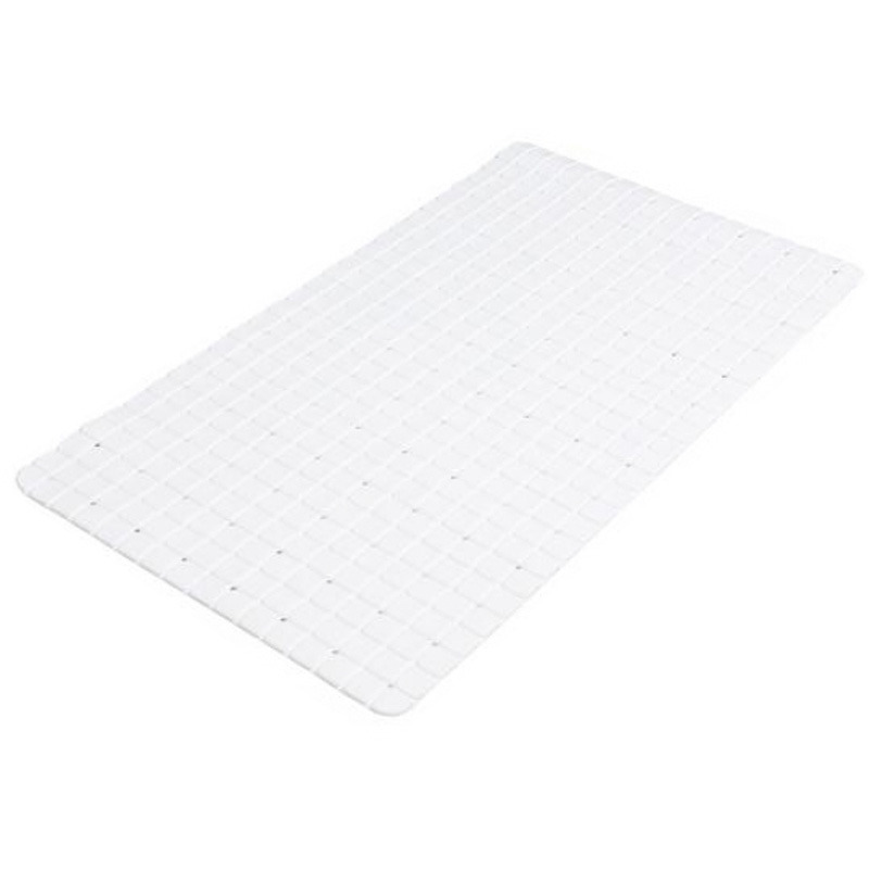 Badkamer-douche anti slip mat rubber voor op de vloer wit 39 x 69 cm