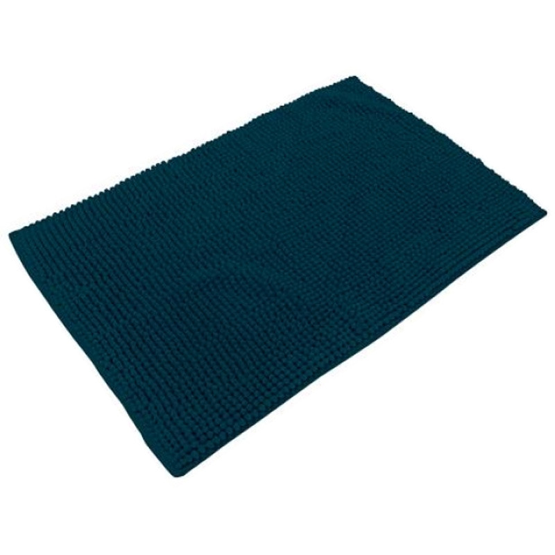 Badkamerkleedje-badmat tapijt voor op de vloer donkerblauw 50 x 80 cm