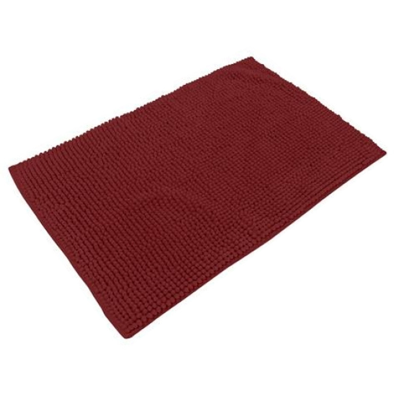 Badkamerkleedje-badmat tapijt voor op de vloer donkerrood 50 x 80 cm
