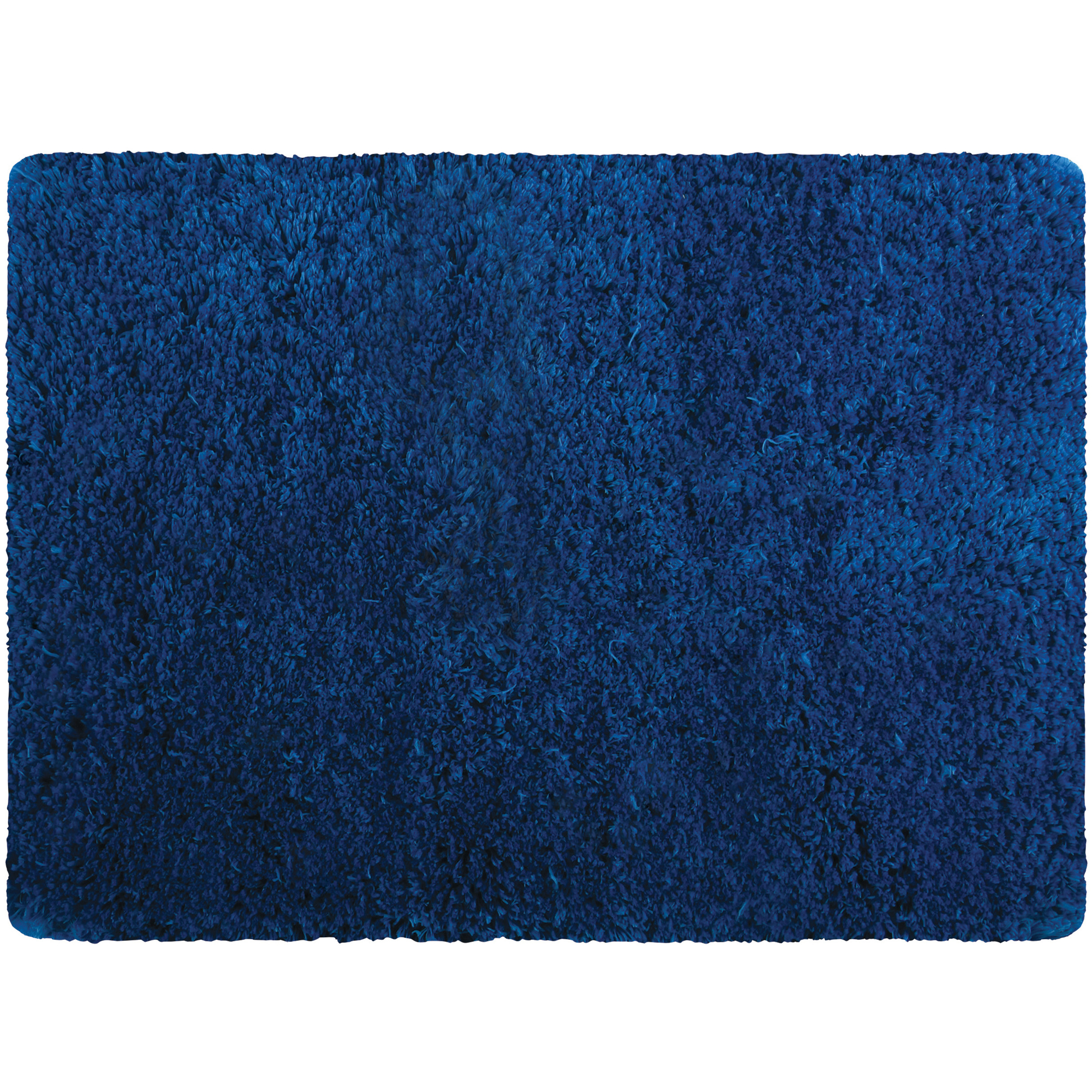Badkamerkleedje-badmat tapijt voor op de vloer marine blauw 50 x 70 cm langharig