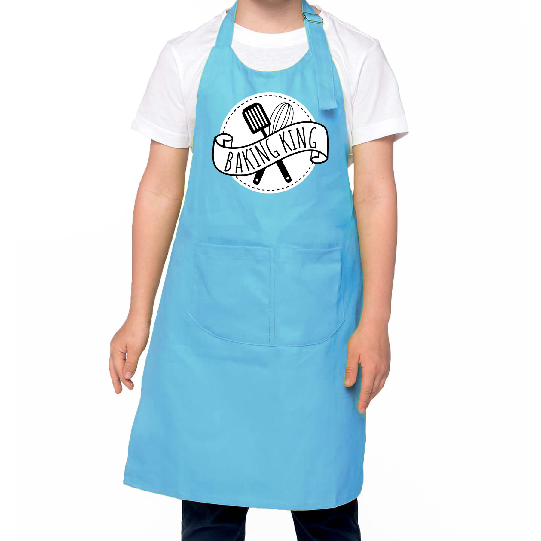 Baking King bak keukenschort- kinderschort blauw voor jongens Bakken met kinderen