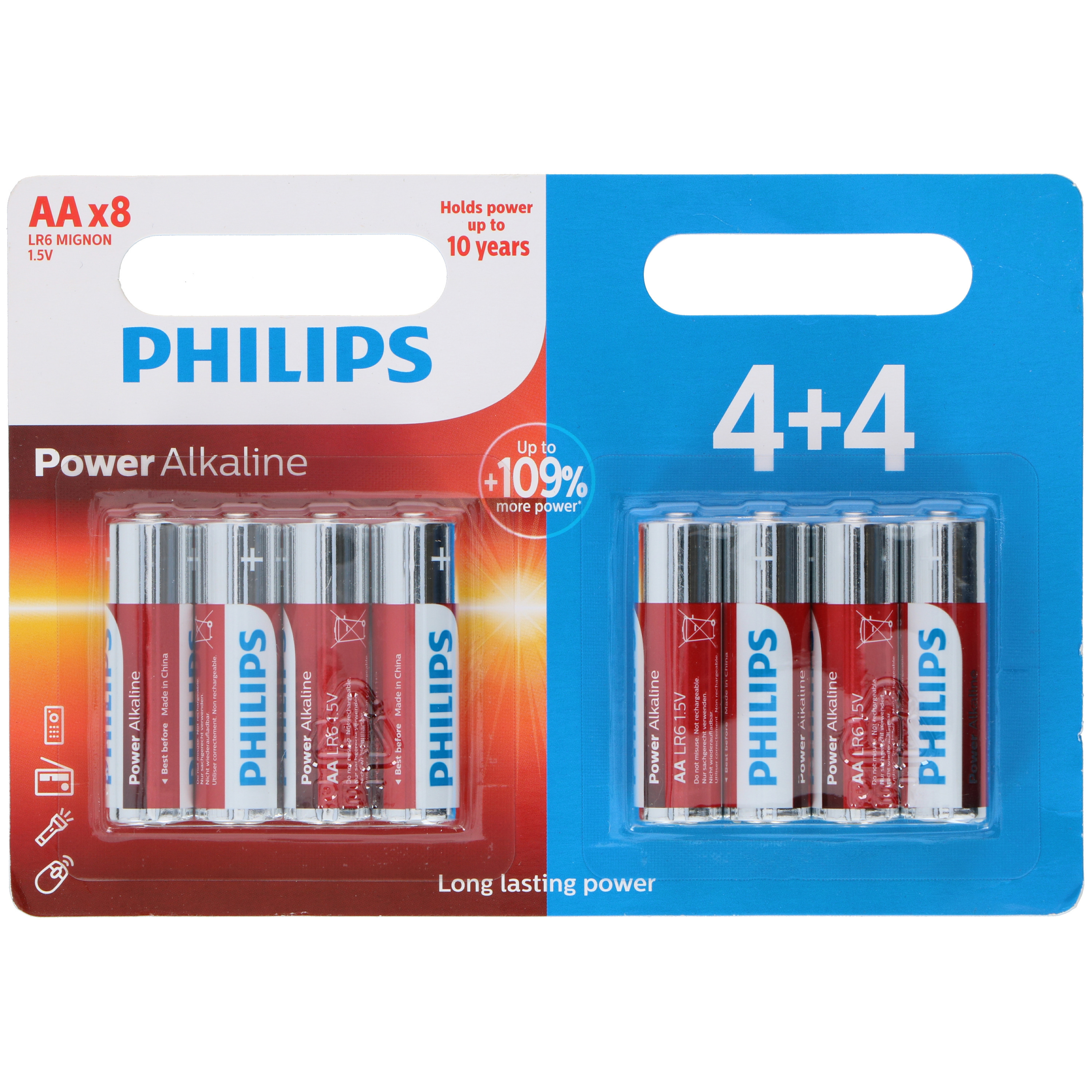 Batterijen Philips 8x stuks AA-Penlites Alkaline