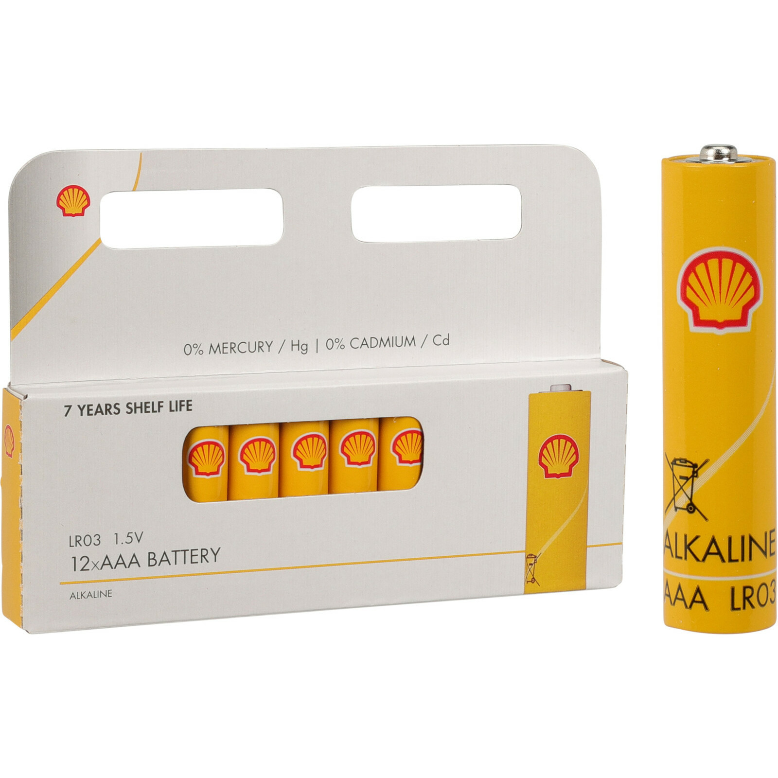 Batterijen Shell AAA type 12x stuks Alkaline