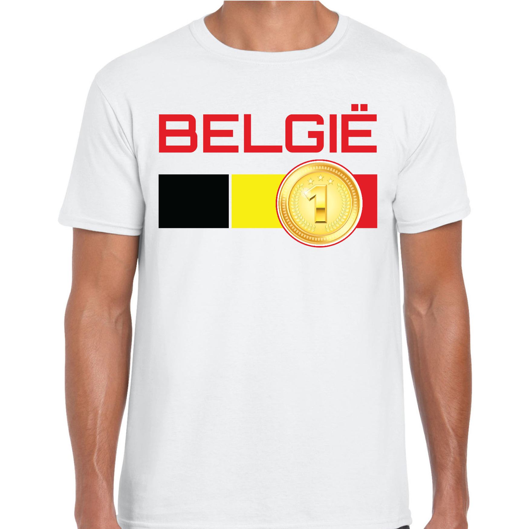 Belgie landen t-shirt wit heren
