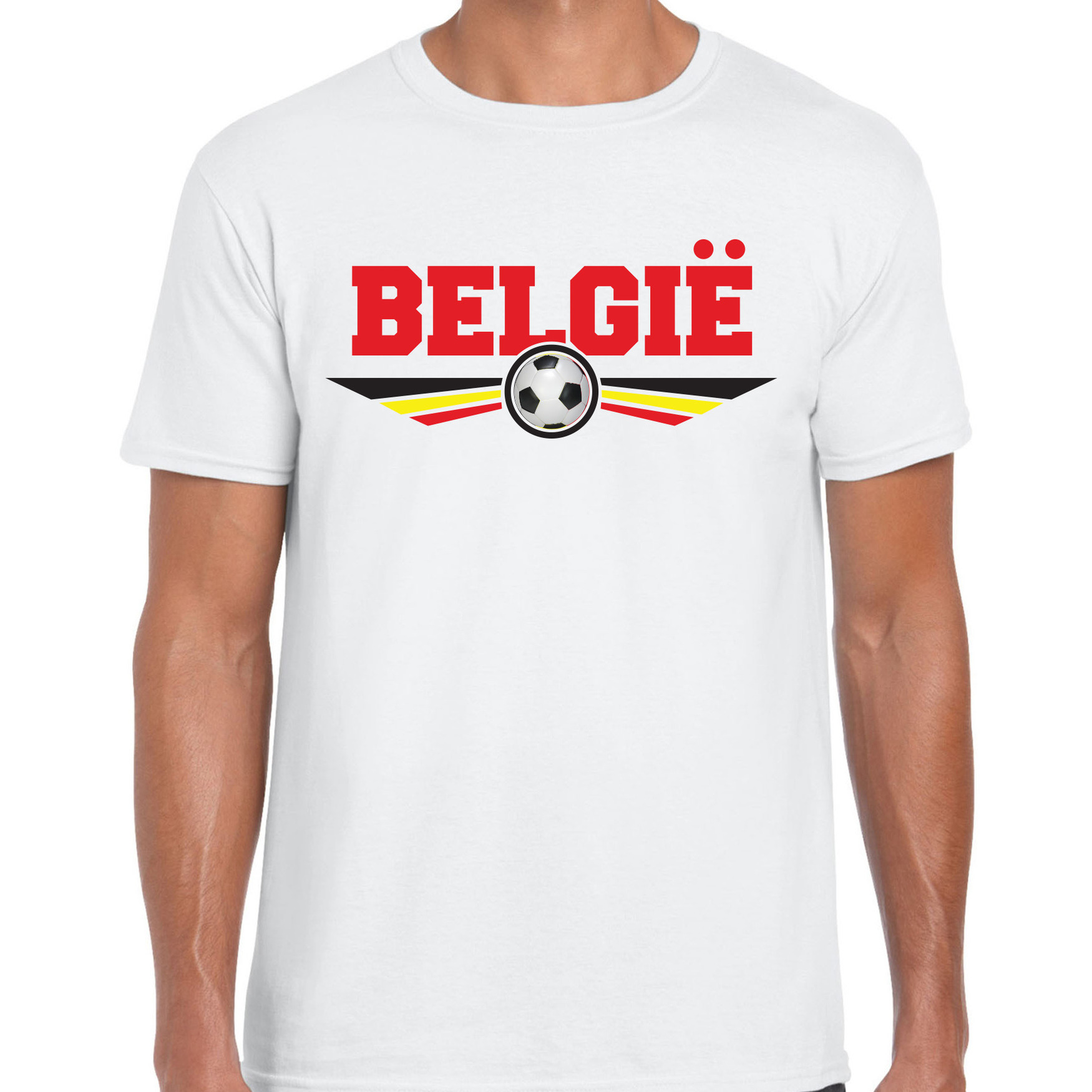 Belgie landen-voetbal t-shirt wit heren
