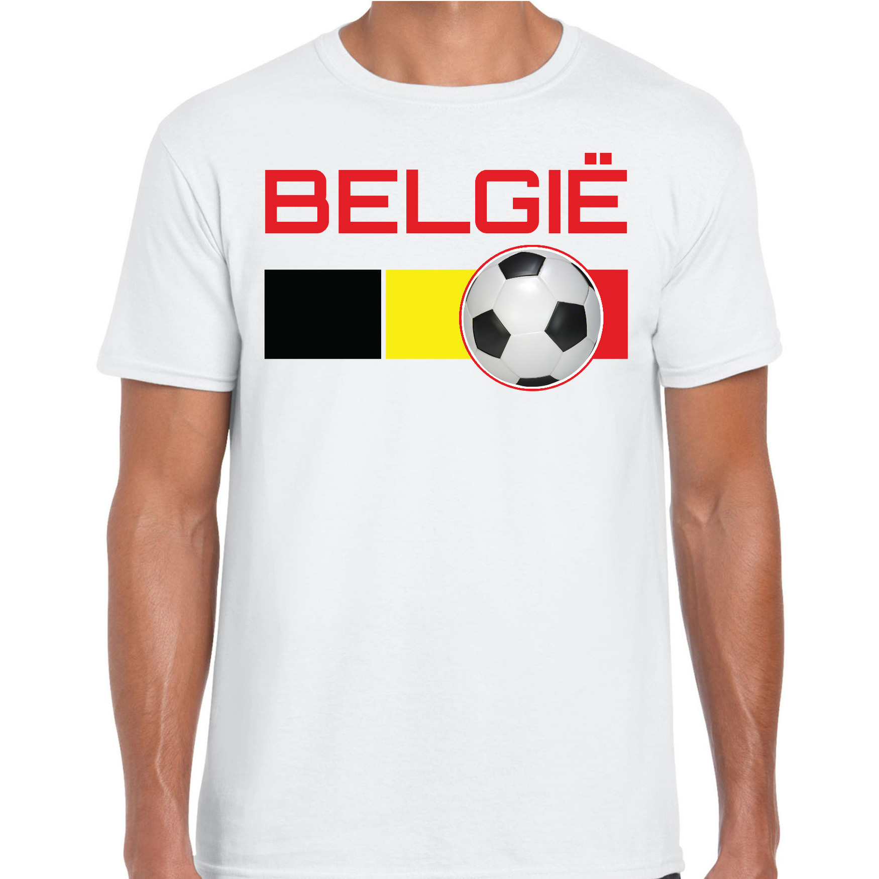 Belgie voetbal-landen t-shirt wit heren