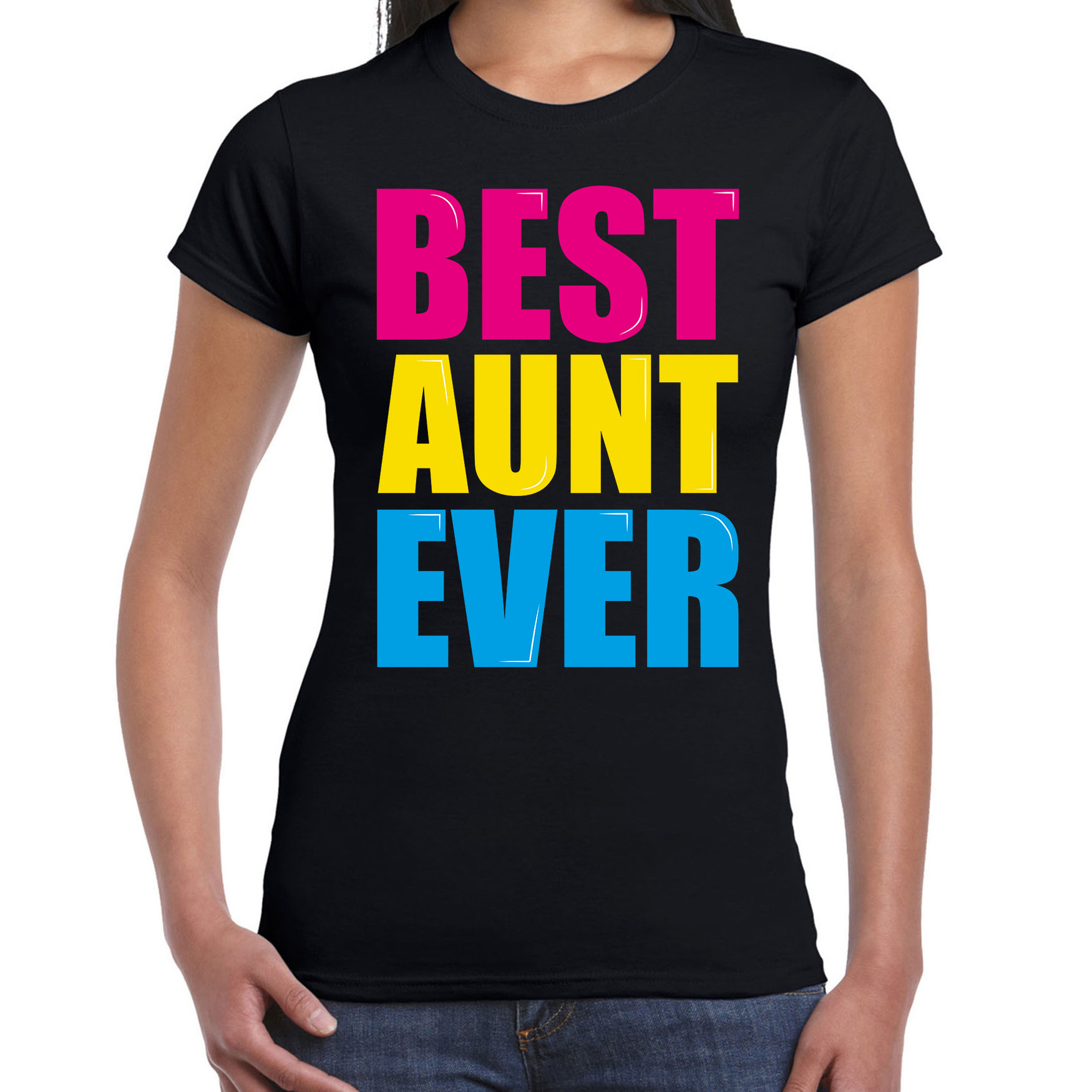 Best aunt ever-Beste tante ooit fun t-shirt zwart dames