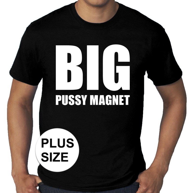 Big Pussy magnet grote maten t-shirt zwart heren