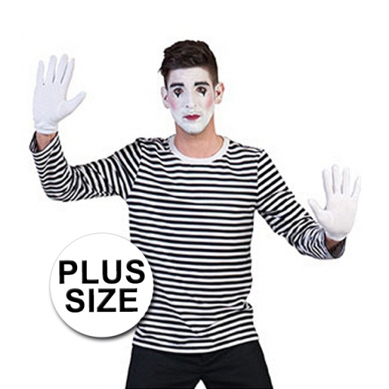 Big size mime thema shirt voor volwassenen