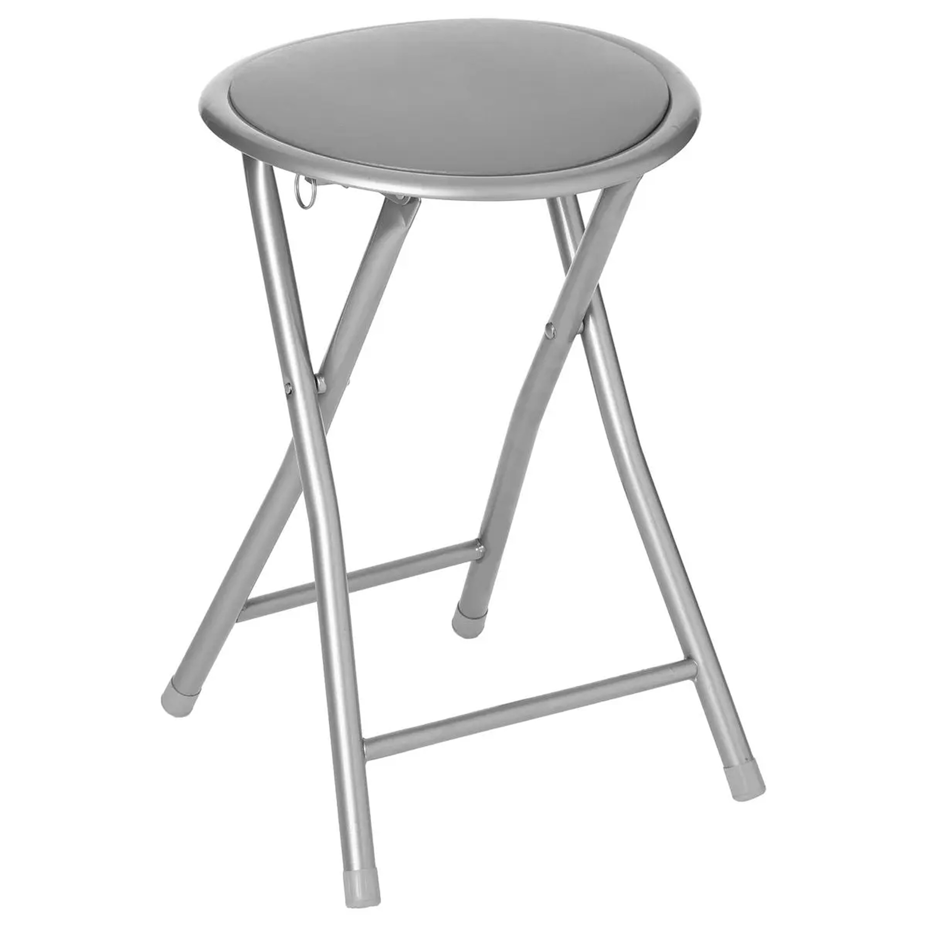 Bijzet krukje-stoel Opvouwbaar zilver-grijs 46 cm
