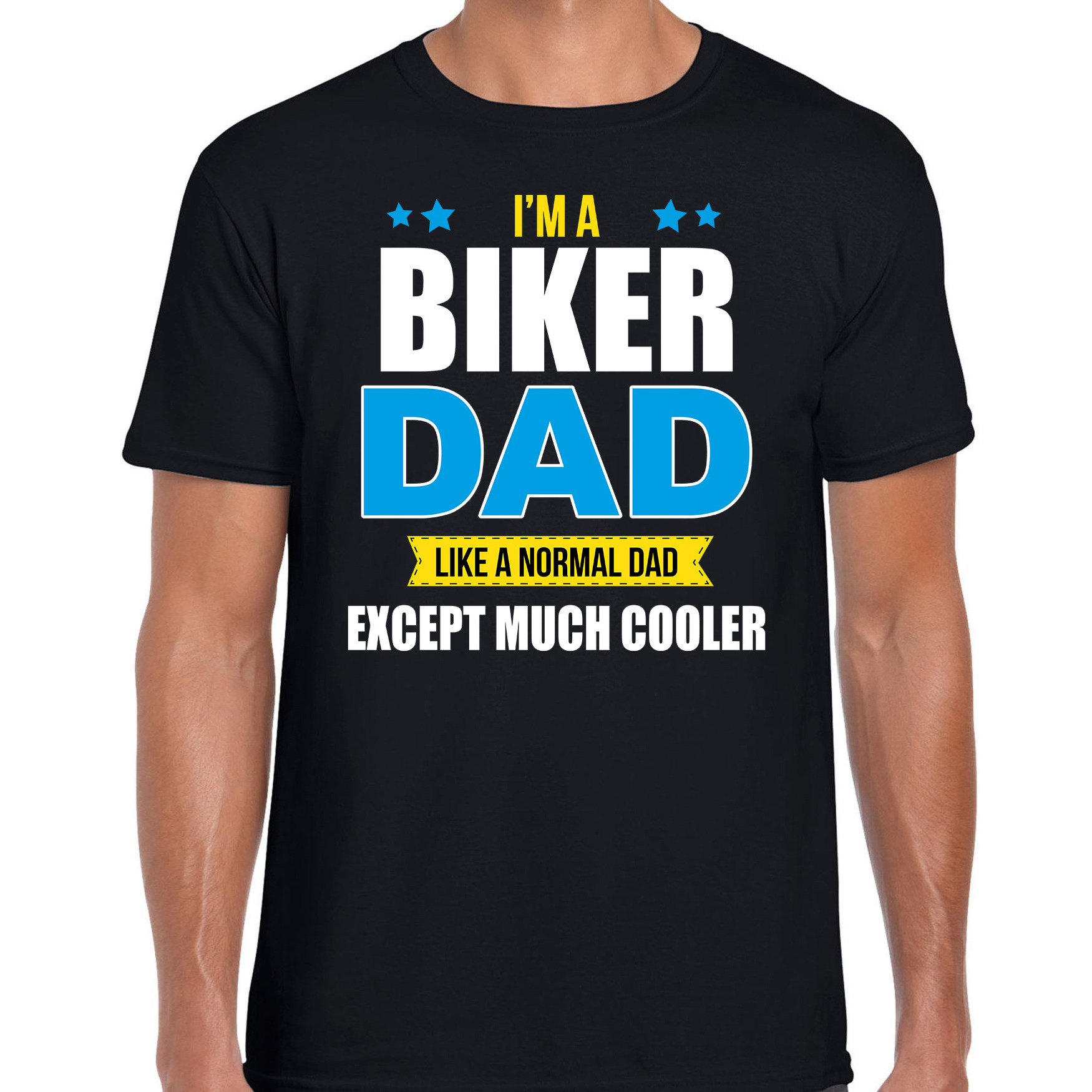 Biker dad normal except cooler cadeau t-shirt zwart voor heren Vaderdagscadeaus