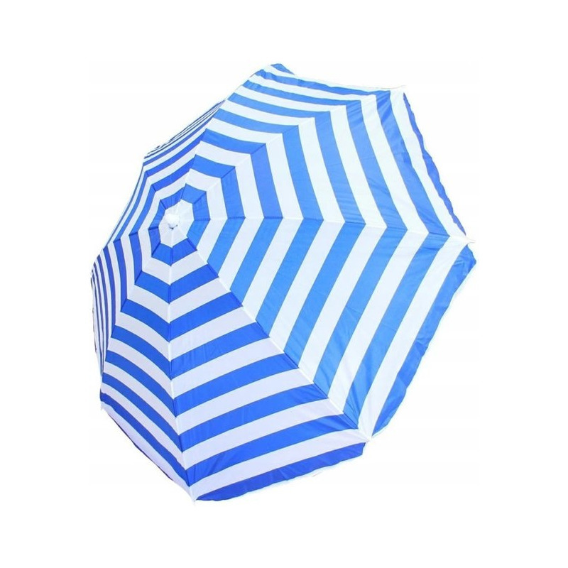 Blauw-wit gestreepte strand-camping parasol 165 cm