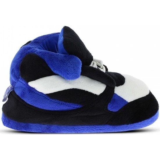 Blauw-zwart-witte sneaker model sloffen-pantoffels voor dames
