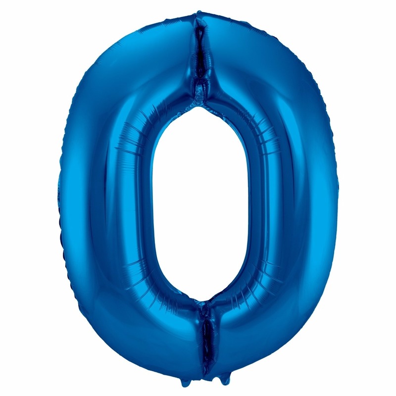 Blauwe folie ballonnen 0/nul