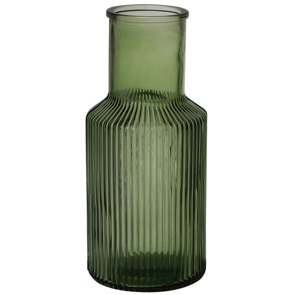 Bloemenvaas Bottle Amazing Green donkergroen glas D10 x H22 cm