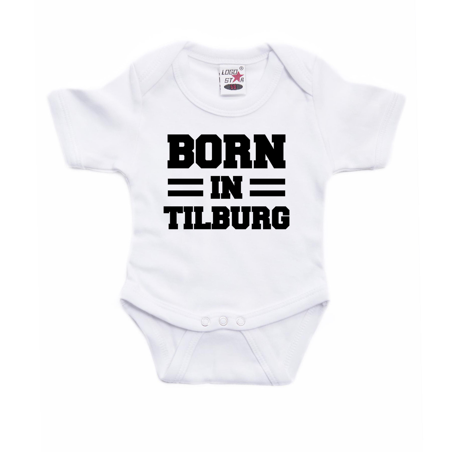 Born in Tilburg cadeau baby rompertje wit jongen/meisje