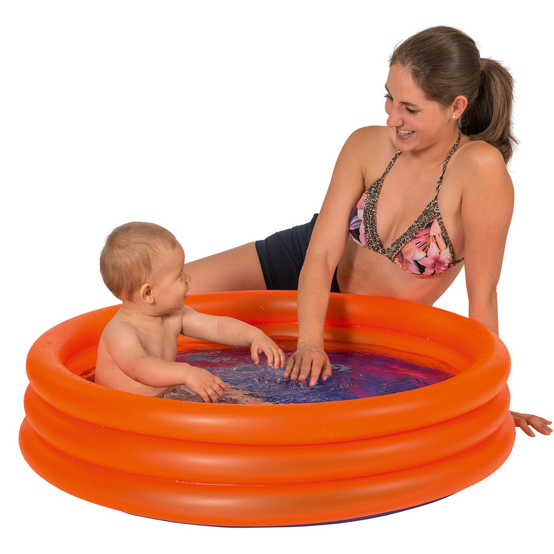 Buitenspeelgoed zwembaden oranje rond 100 x 23 cm voor jongens-meisjes-kinderen