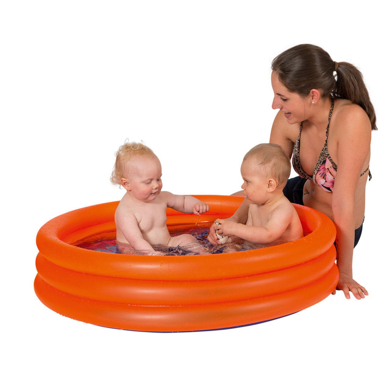 Buitenspeelgoed zwembaden oranje rond 122 x 23 cm voor jongens-meisjes-kinderen