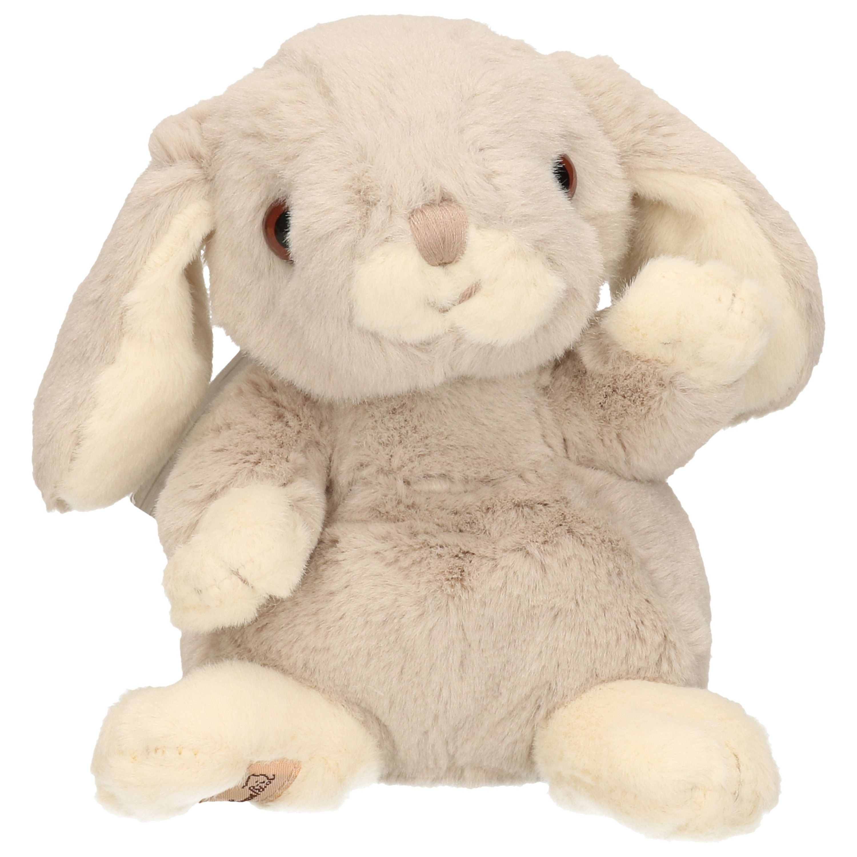 Bukowski pluche konijn knuffeldier lichtgrijs zittend 15 cm luxe knuffels