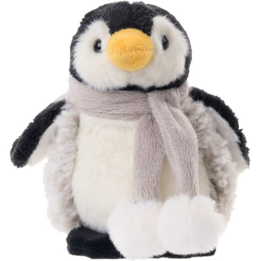 Bukowski pluche pinguin knuffeldier grijs-wit staand 15 cm
