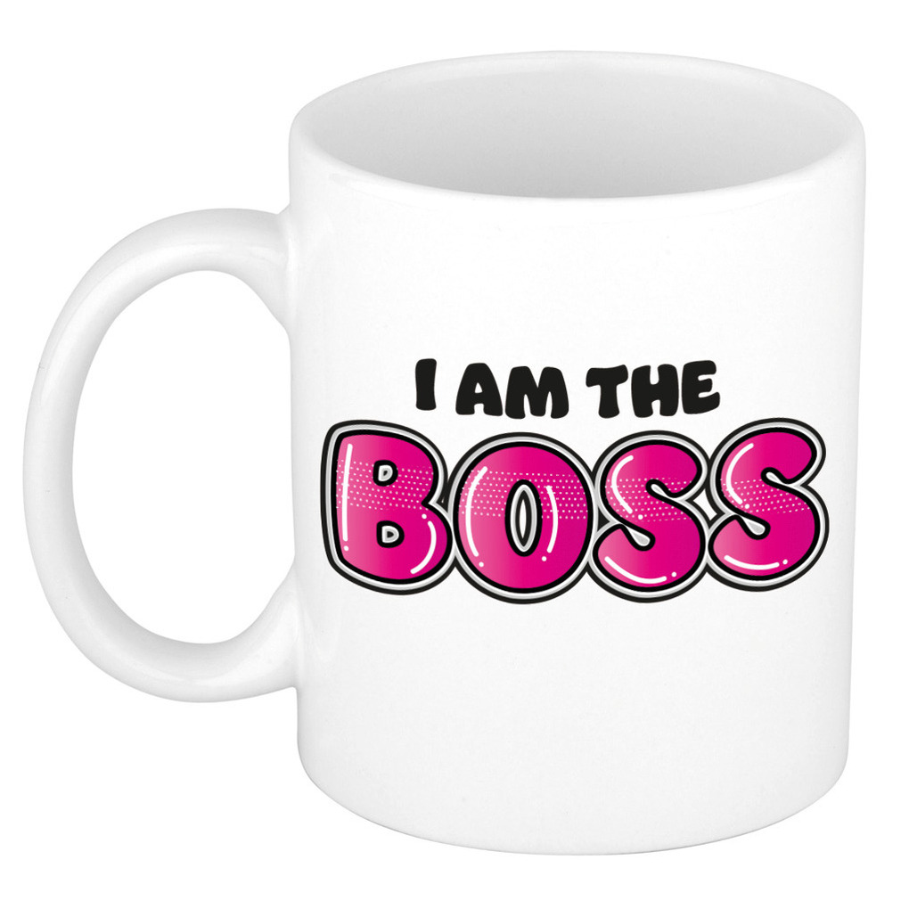 Cadeau koffie-thee mok voor baas beste baas roze 300 ml