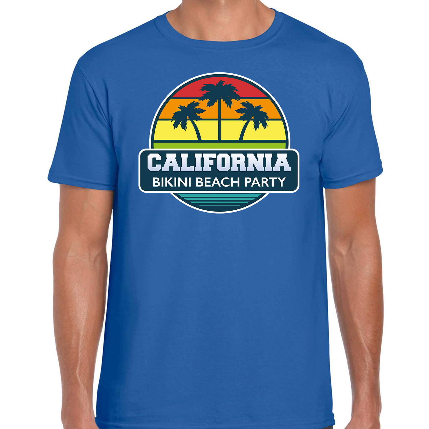 California zomer t-shirt-shirt California bikini beach party blauw voor heren