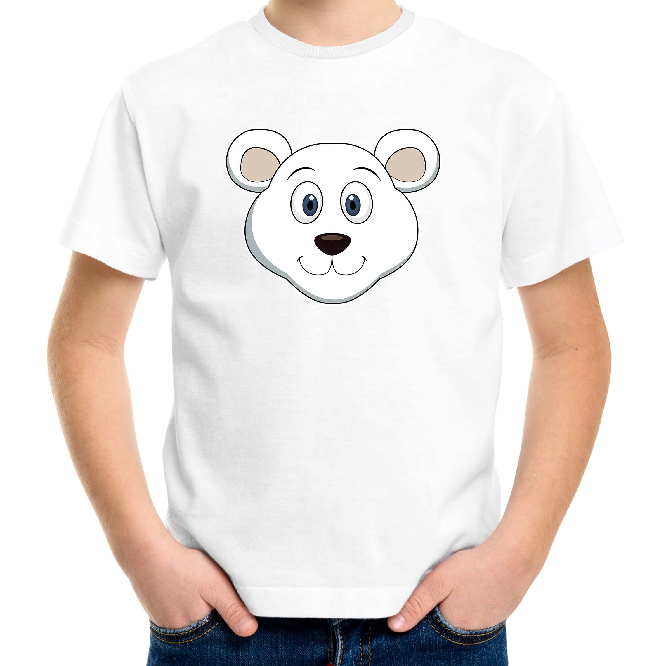 Cartoon ijsbeer t-shirt wit voor jongens en meisjes - Cartoon dieren t-shirts kinderen