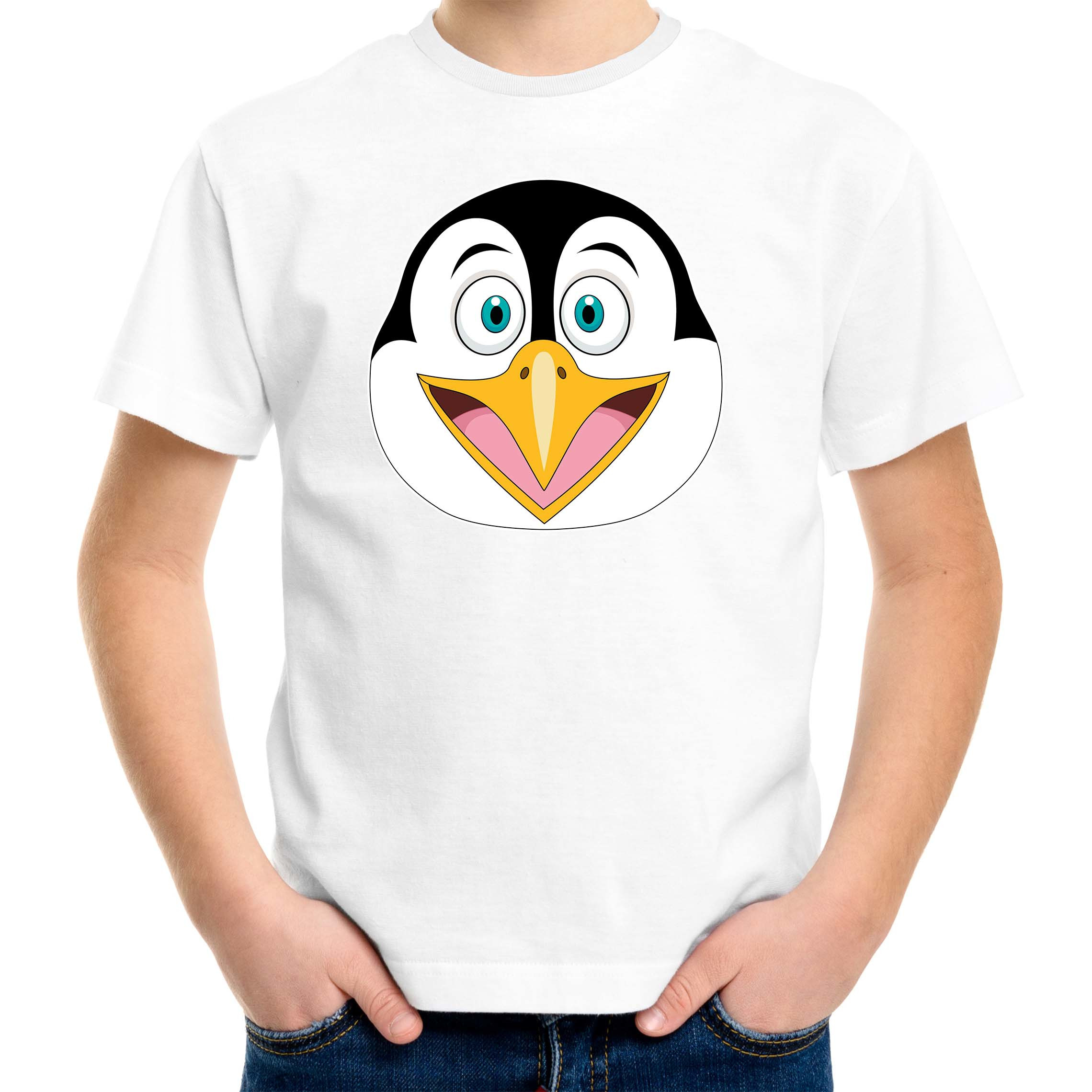 Cartoon pinguin t-shirt wit voor jongens en meisjes - Cartoon dieren t-shirts kinderen