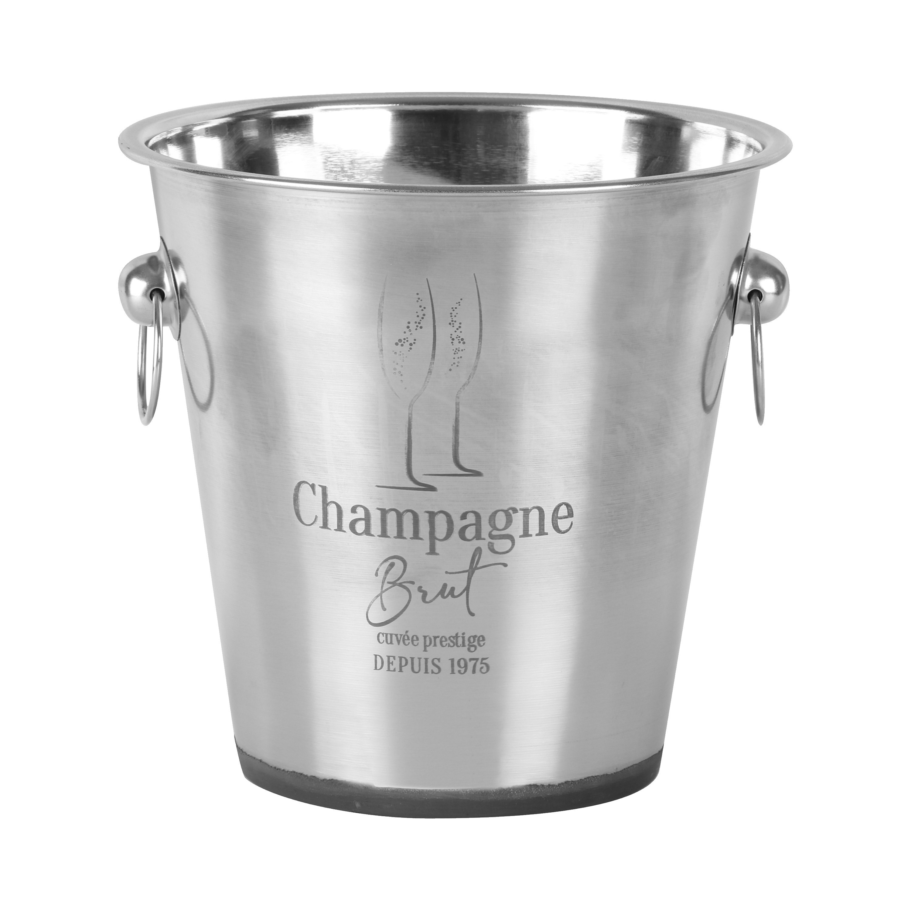 Champagne & wijnfles koeler-ijsemmer zilver rvs 22 x 21 cm De luxe model