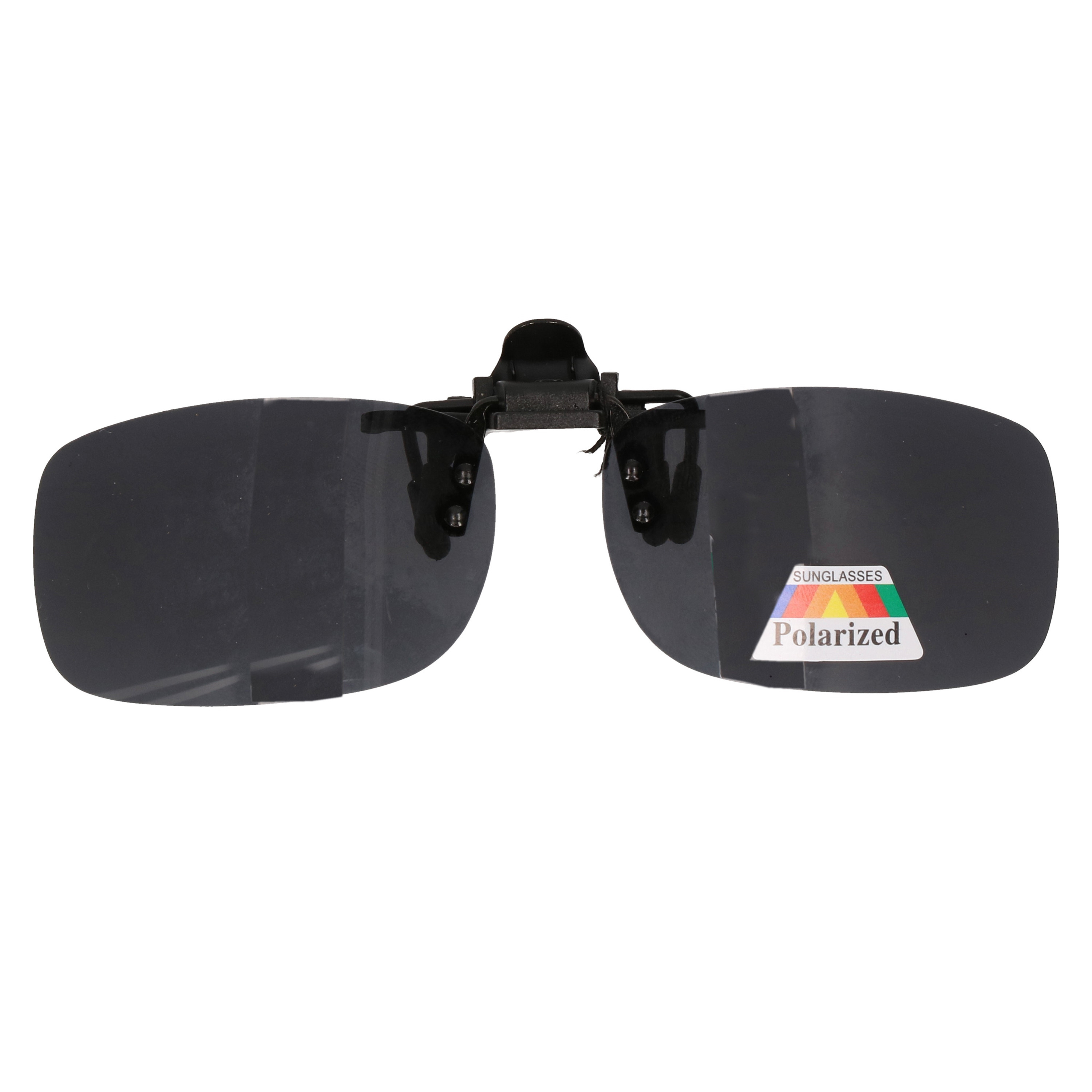Clip on polariserende voorzet zonnebril zwart UV filter / ovaal model