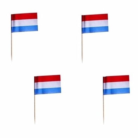 Cocktailprikkers Nederland 500x rood-wit-blauw 8cm Holland vlaggetjes