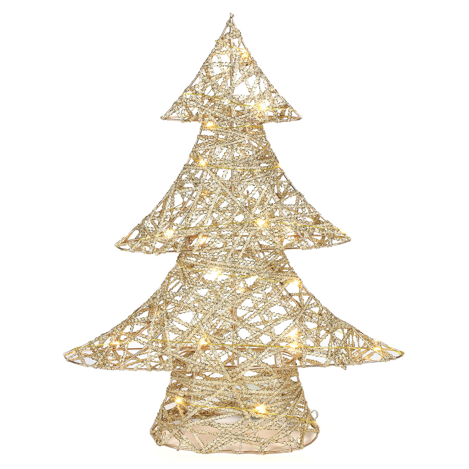 Countryfield decoratie kerstboom goud met verlichting H48 cm