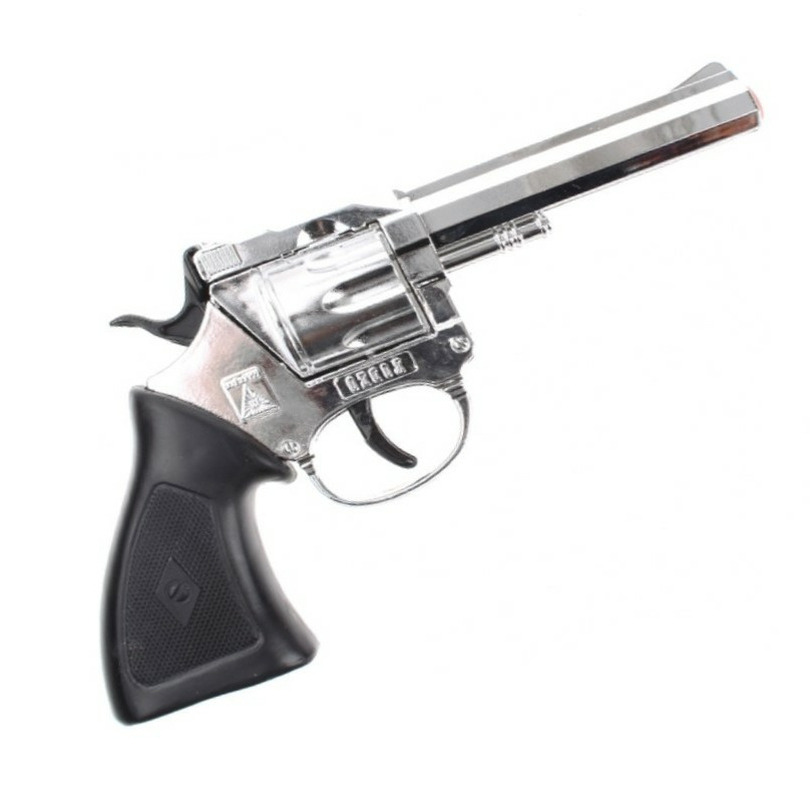 Cowboy verkleed speelgoed revolver-pistool metaal 100 schots plaffertjes